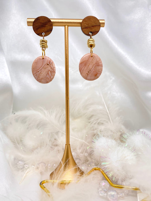 Orecchini Roseus Aurum Legno e Rosa