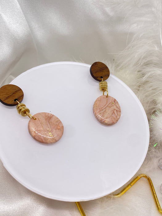 Orecchini Roseus Aurum Legno e Rosa