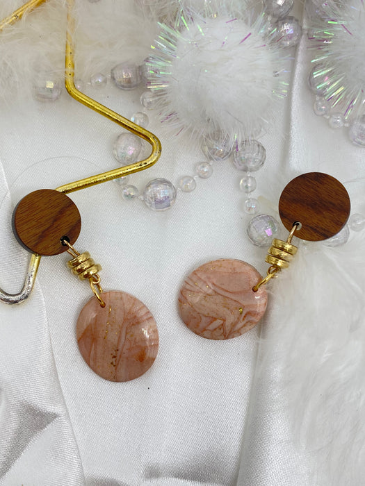 Orecchini Roseus Aurum Legno e Rosa