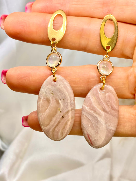 Orecchini Roseus Aurum Onda Marmorea