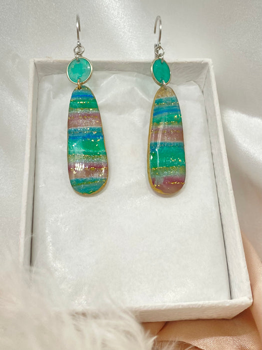 Orecchini Smeraldo Mediterraneo Onde